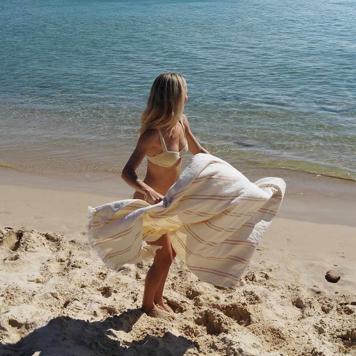 Fouta Beach Towel - Tierra Clay Stripe