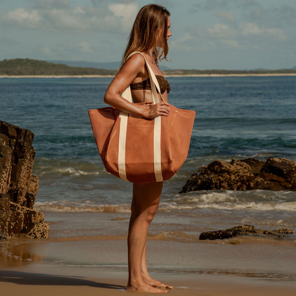 Mesh Beach Bag - Tierra Clay
