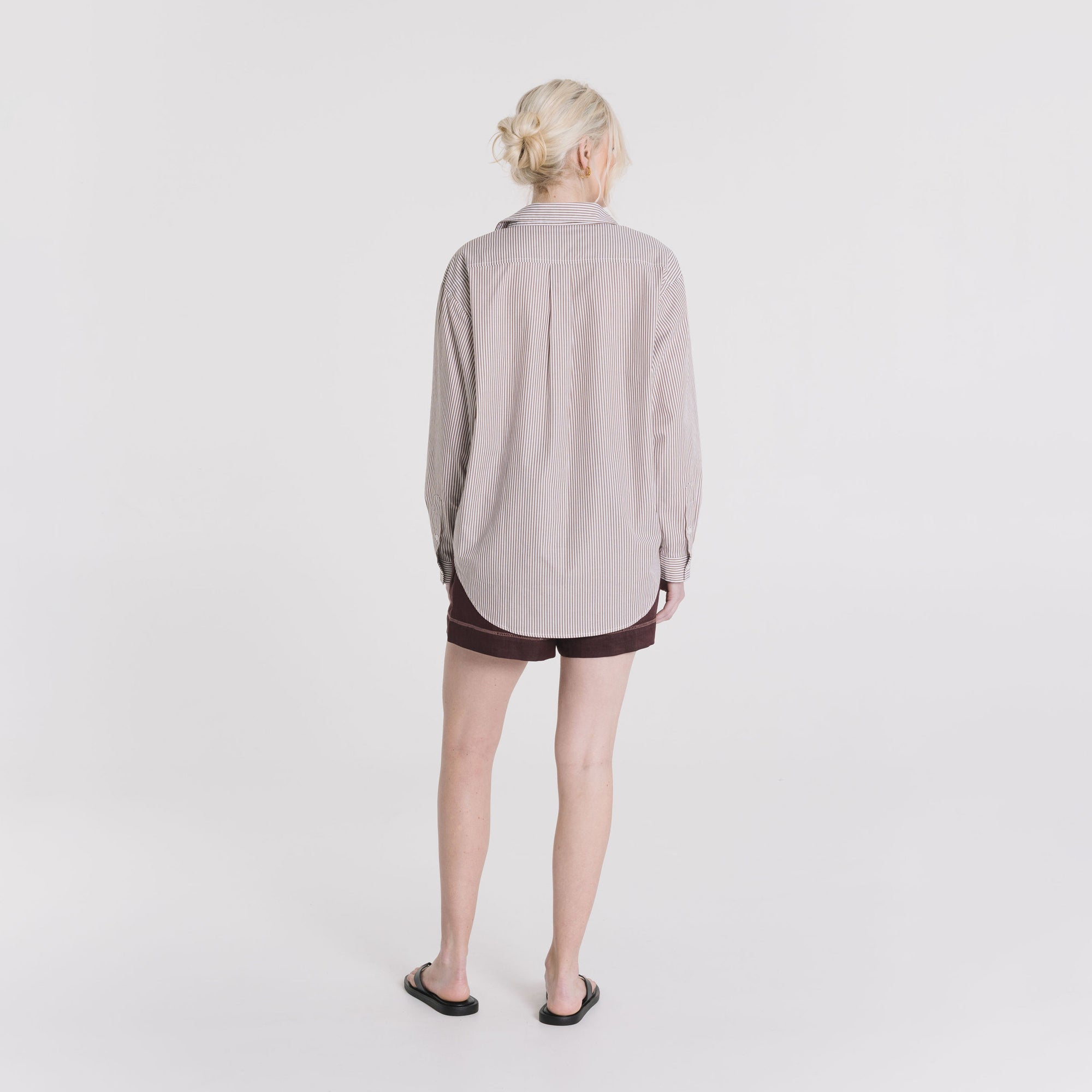 Boyfriend Shirt - Cocoa Stripe
