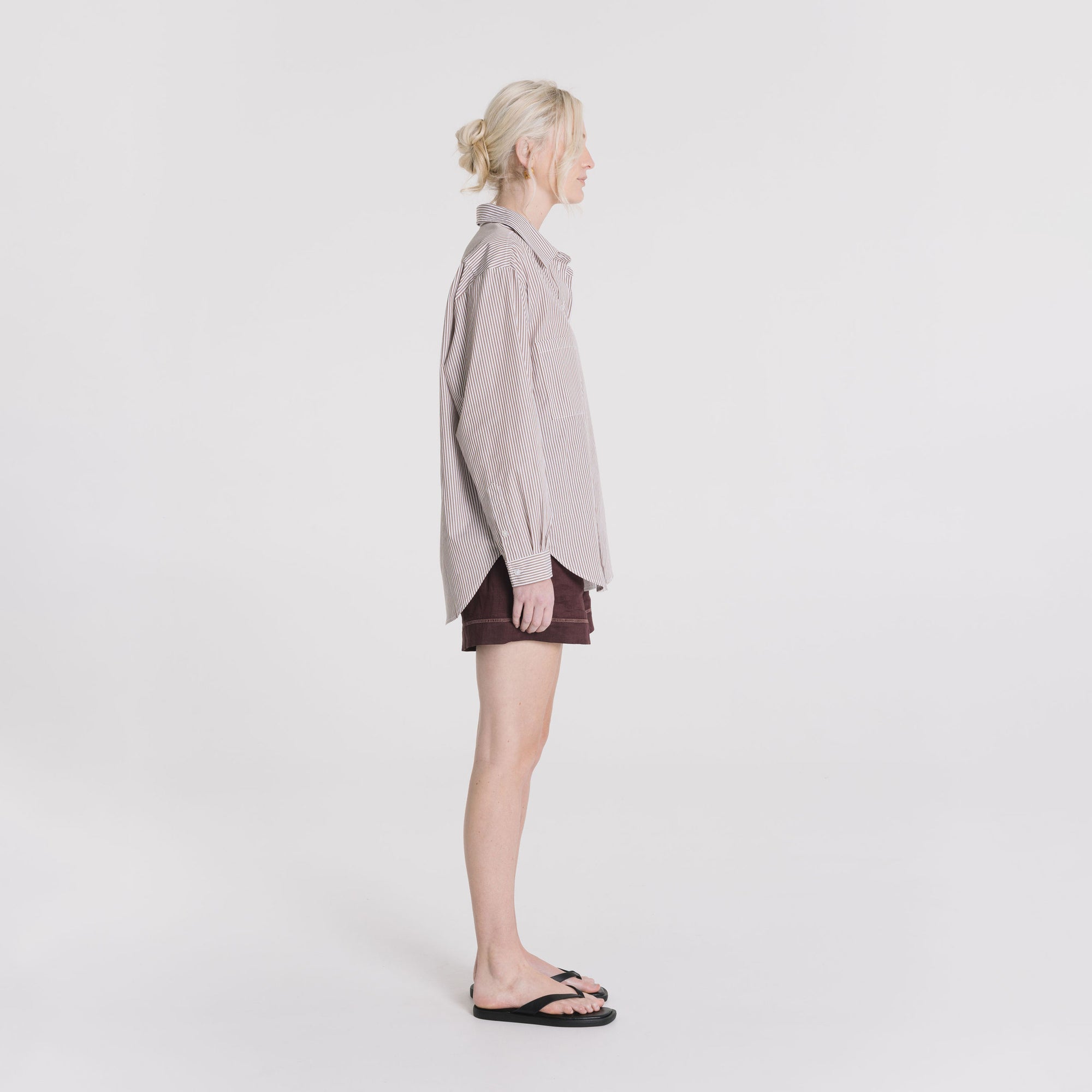 Boyfriend Shirt - Cocoa Stripe