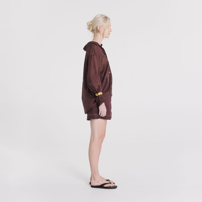 Inga Linen Shirt - Cocoa