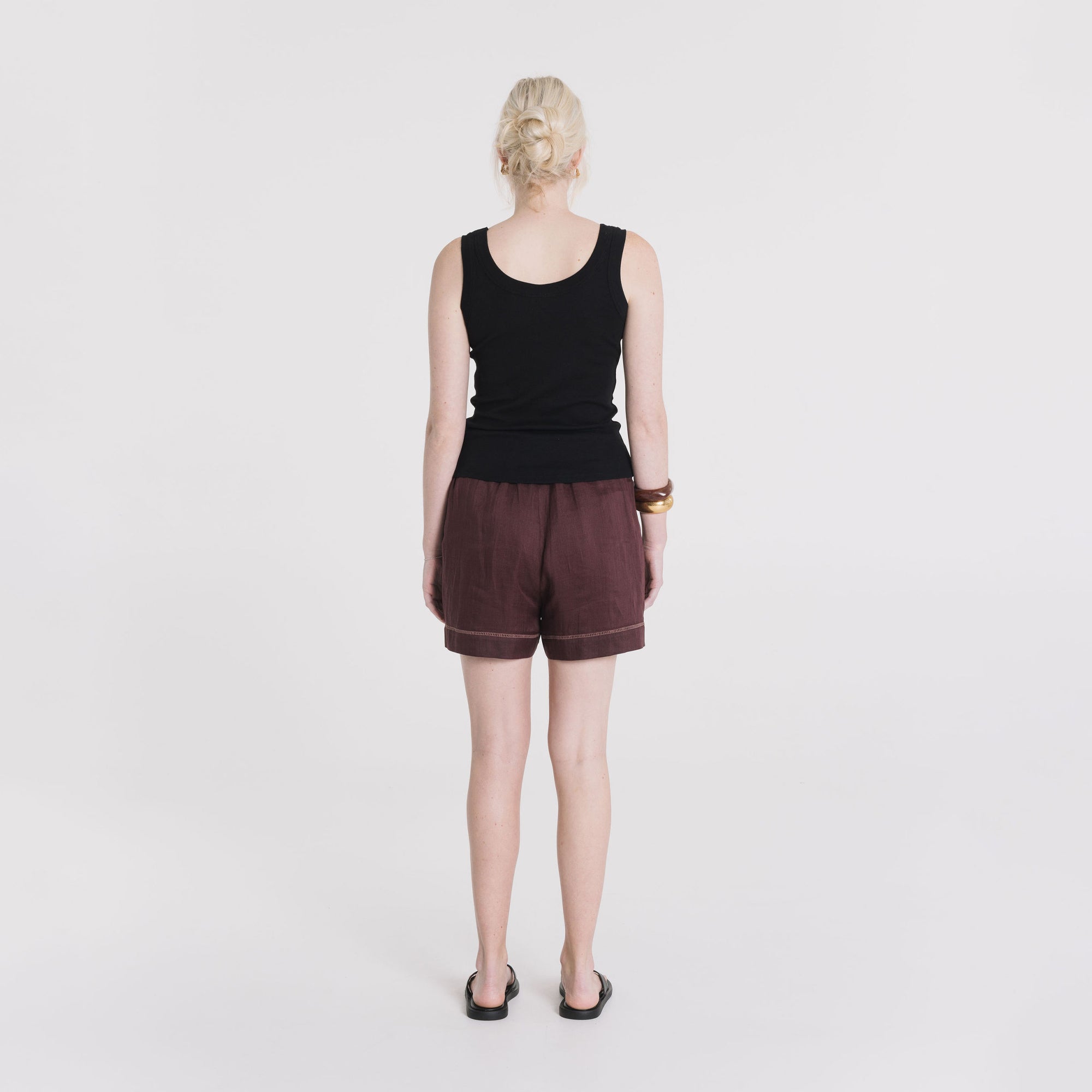 Morgan Linen Short - Cocoa