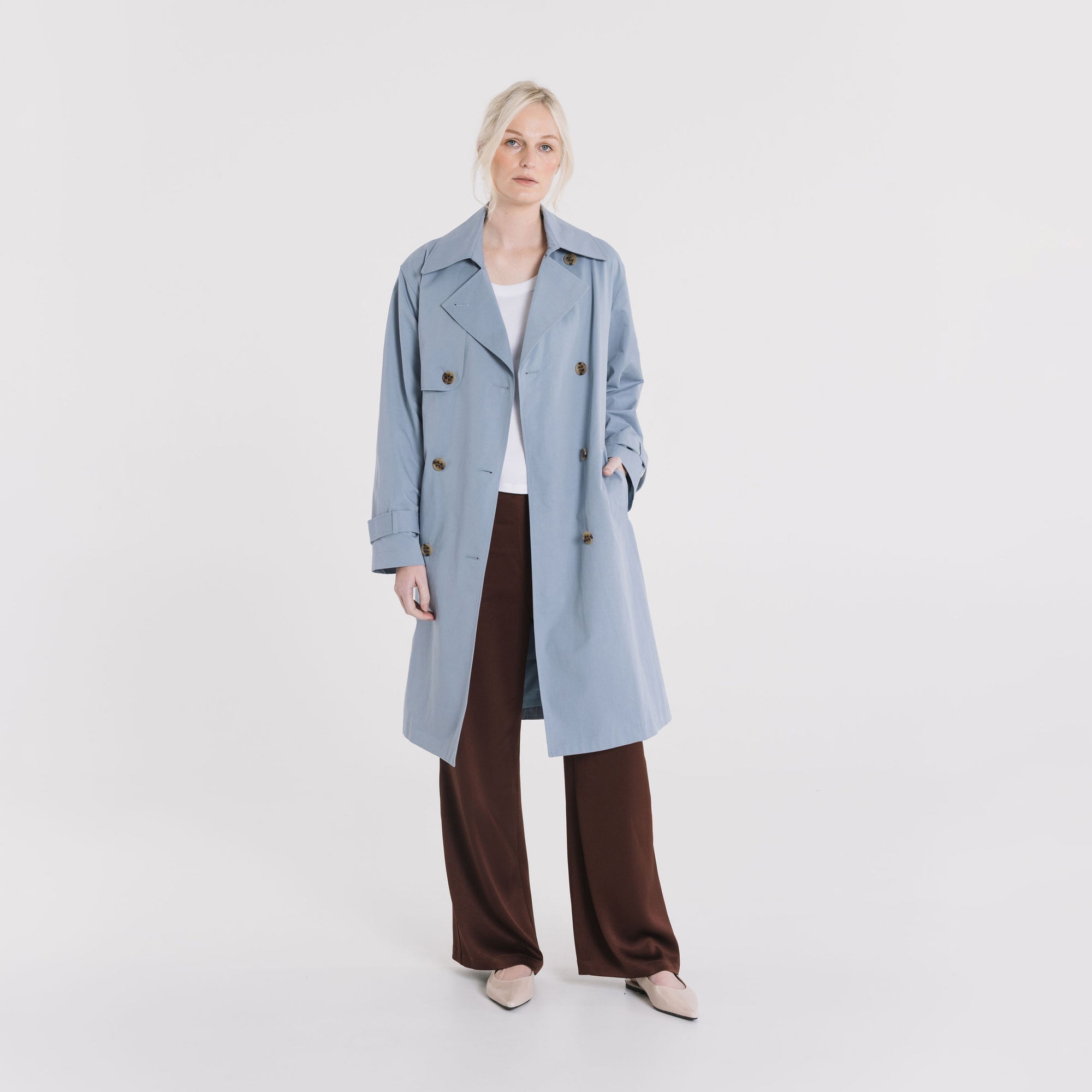 Poppy Coat - Dusty Blue
