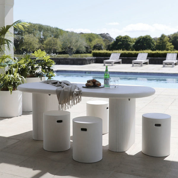 Sana Outdoor Concrete Table - White