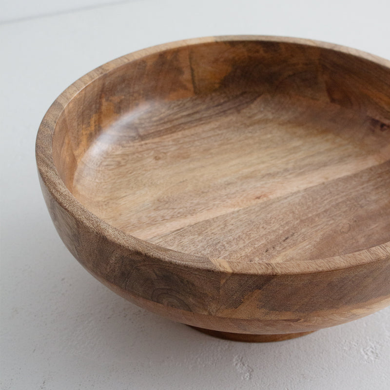 Harvest Mango Wood Pedestal Platter