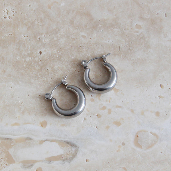 Crescent Hoops Silver - Small