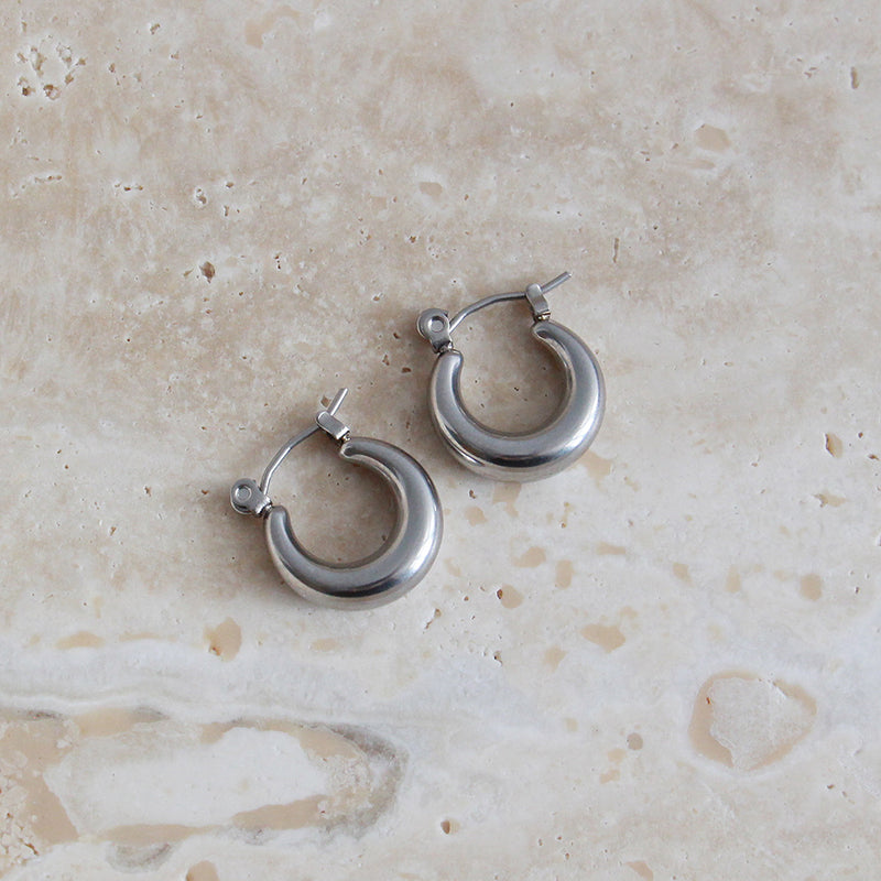 Crescent Hoops Silver - Small