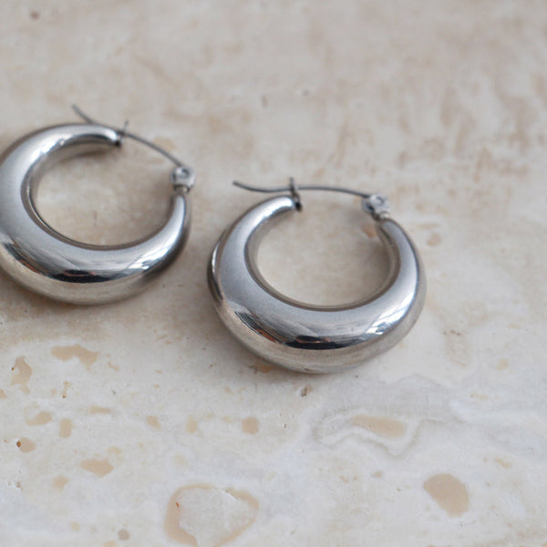 Crescent Hoops Silver - Small