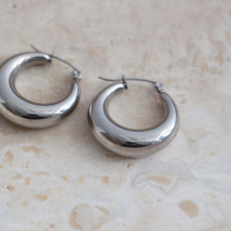 Crescent Hoops Silver - Small