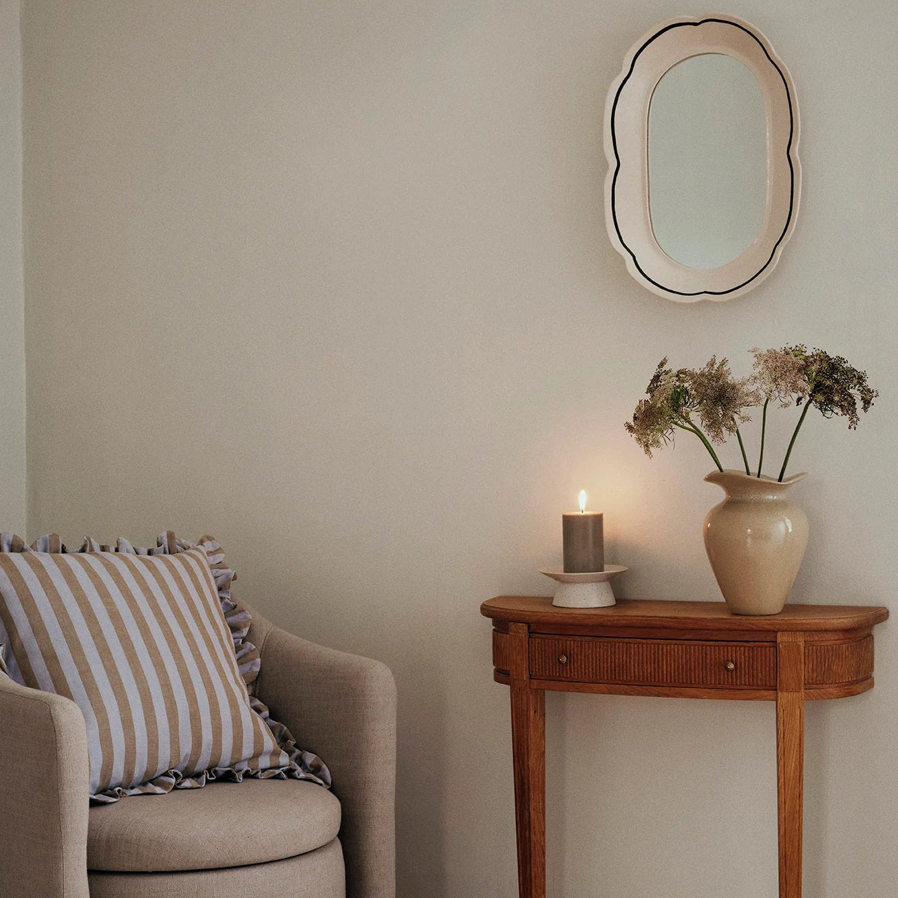 Florentina Vase - Small, Glossy Beige