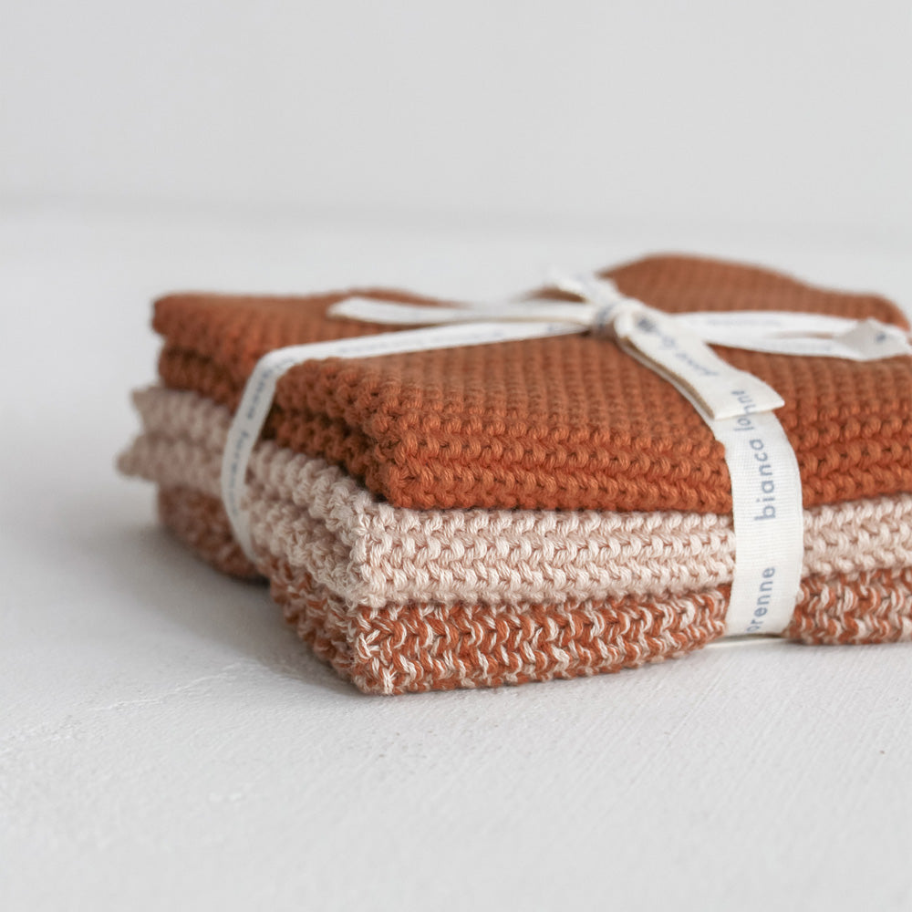 Wash Cloths (Set 3) Clay