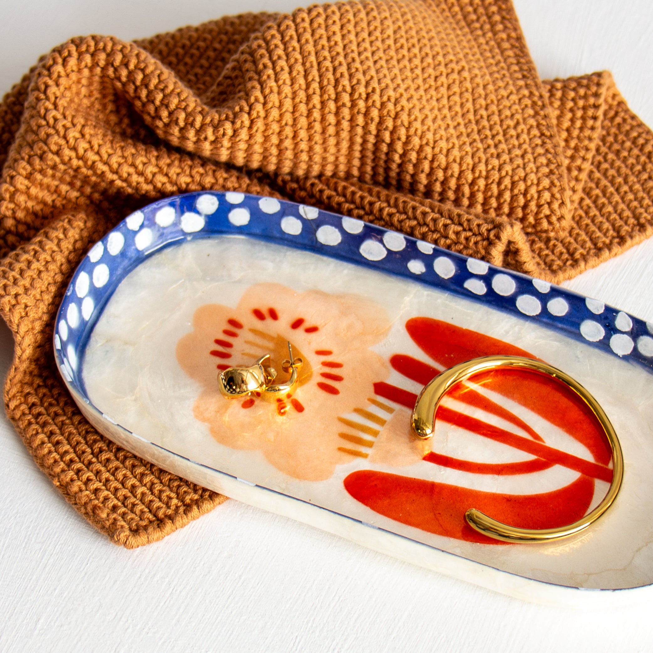 Paradis Spotted Flower Tray - Pink