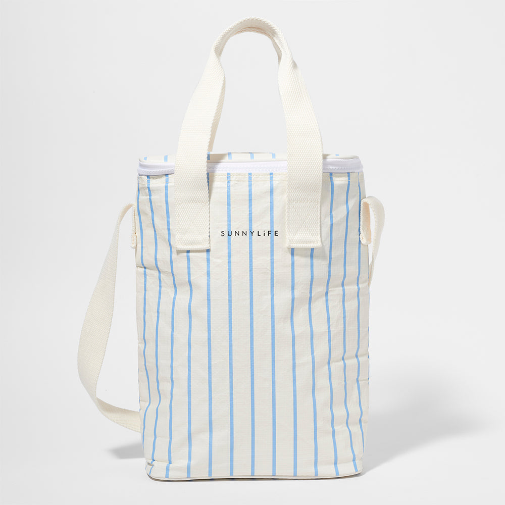 Drinks Cooler Bag - Blue/Cream