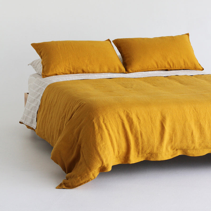 A&C Flax Linen Duvet - Sunshine
