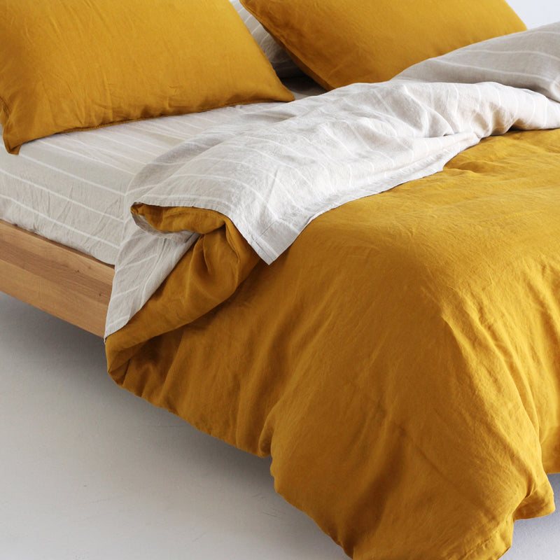 A&C Flax Linen Duvet - Sunshine