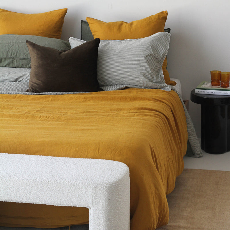 A&C Flax Linen Duvet - Sunshine