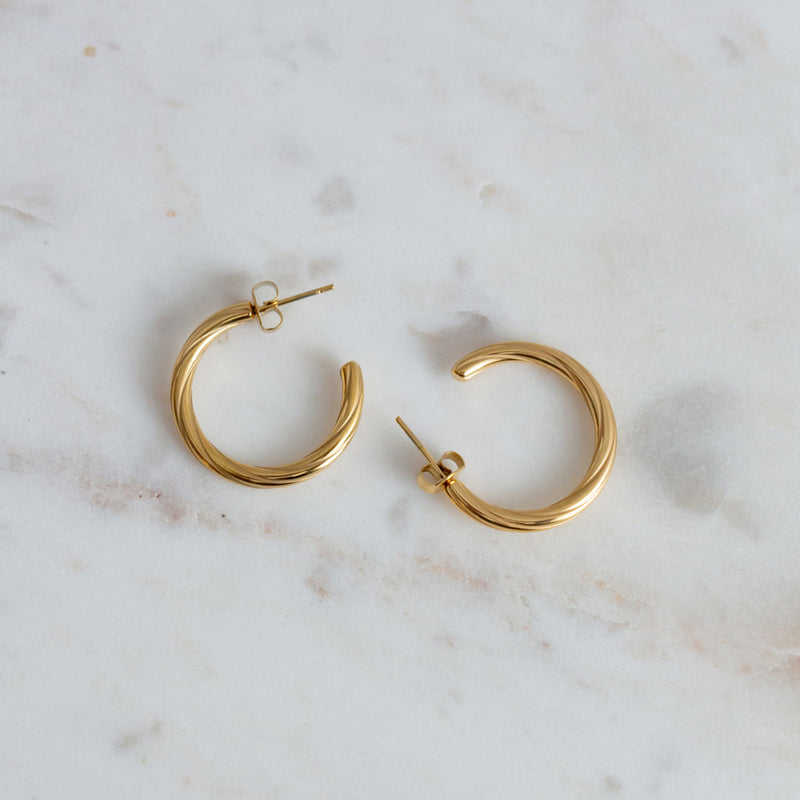 Swirl Hoop Earring - Gold