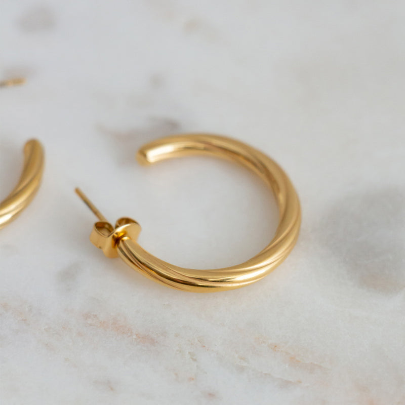 Swirl Hoop Earring - Gold