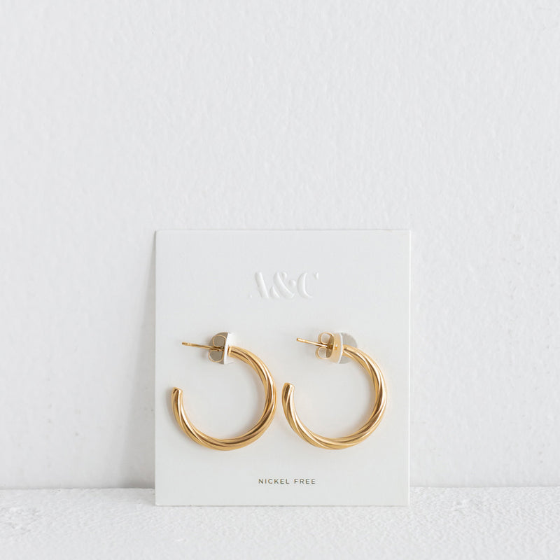 Swirl Hoop Earring - Gold