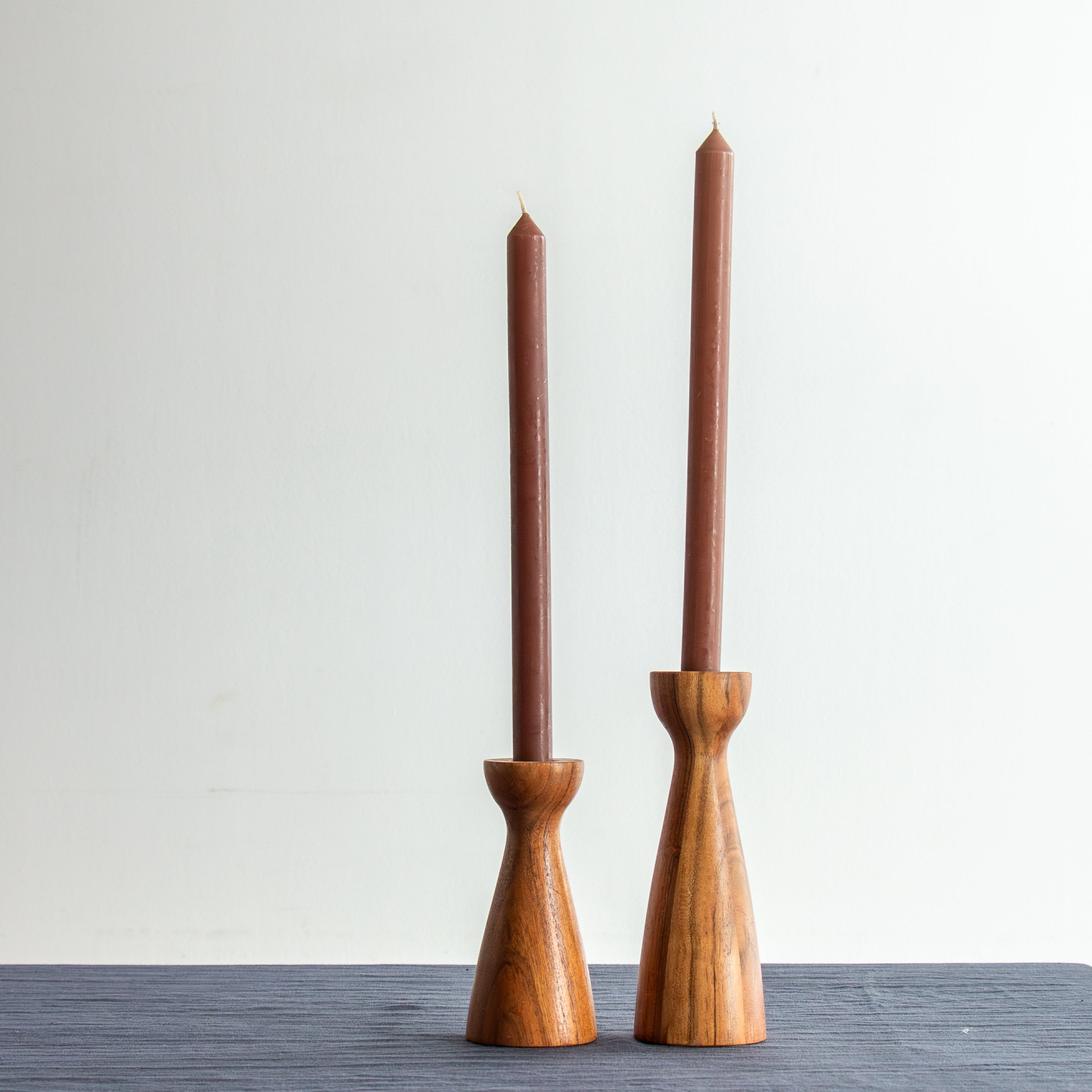 Tane Wood Candleholder  - Set of two