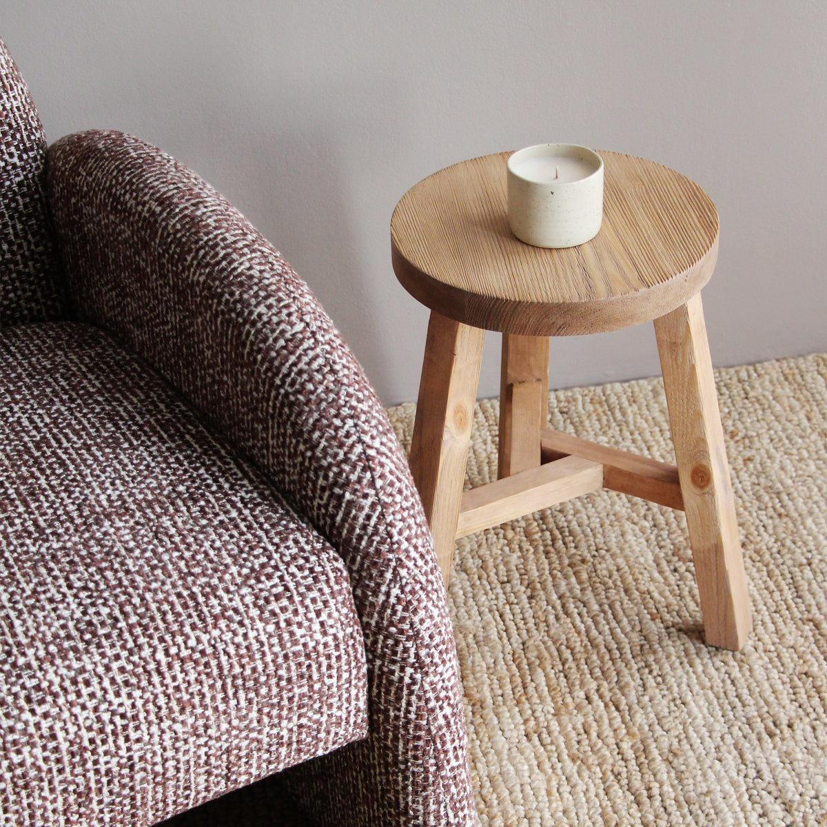 Tate Reclaimed Wood Round Stool