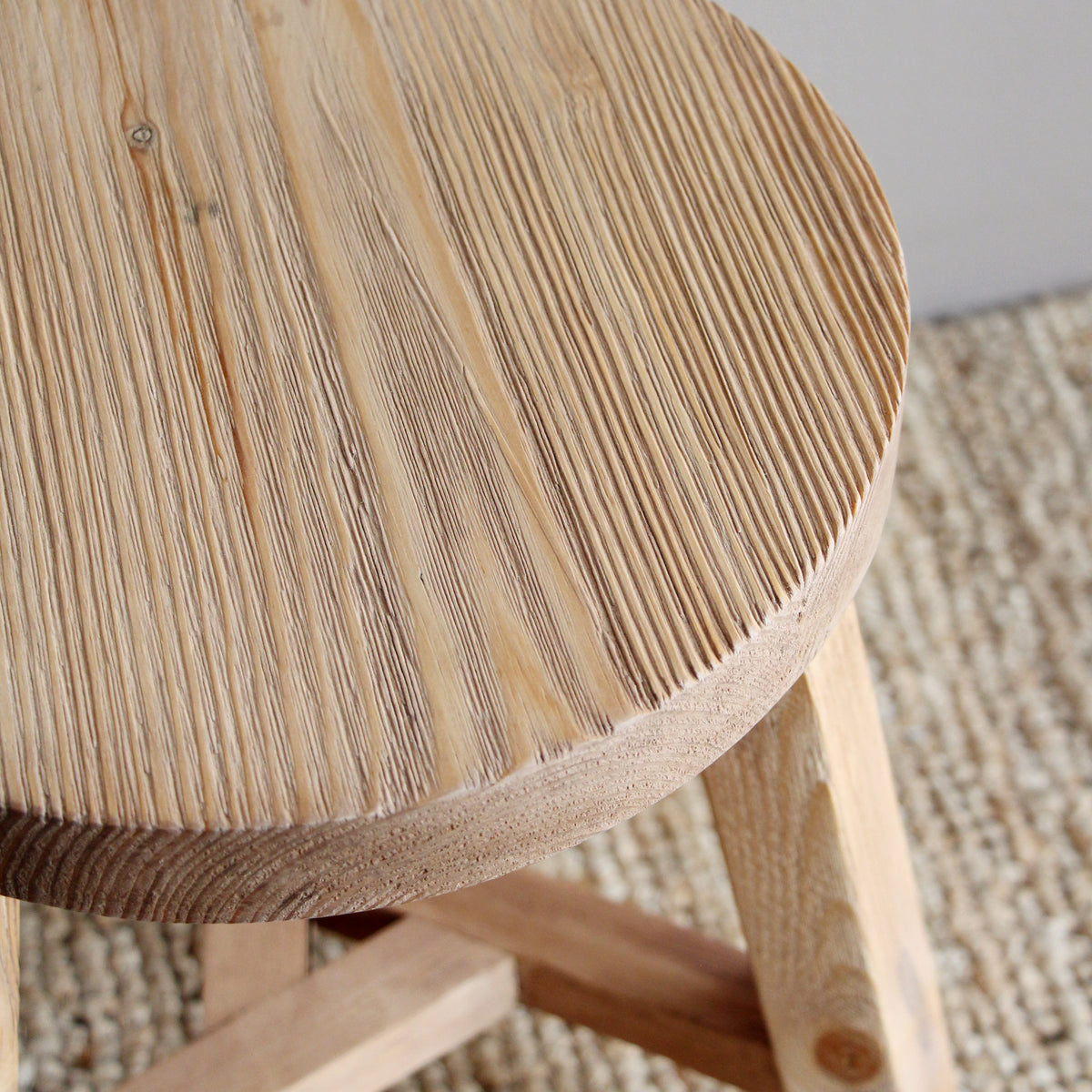 Tate Reclaimed Wood Round Stool