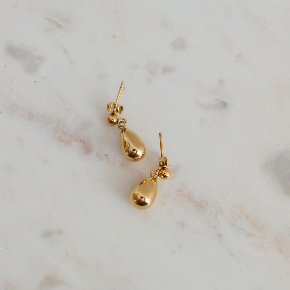 Tear Drop Earrings - Gold