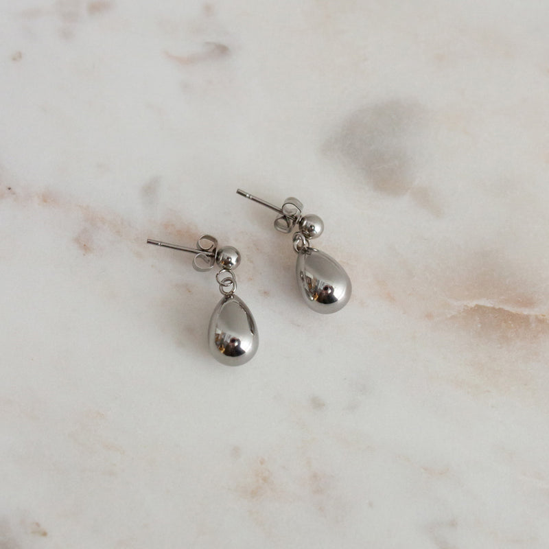 Tear Drop Earrings - Silver