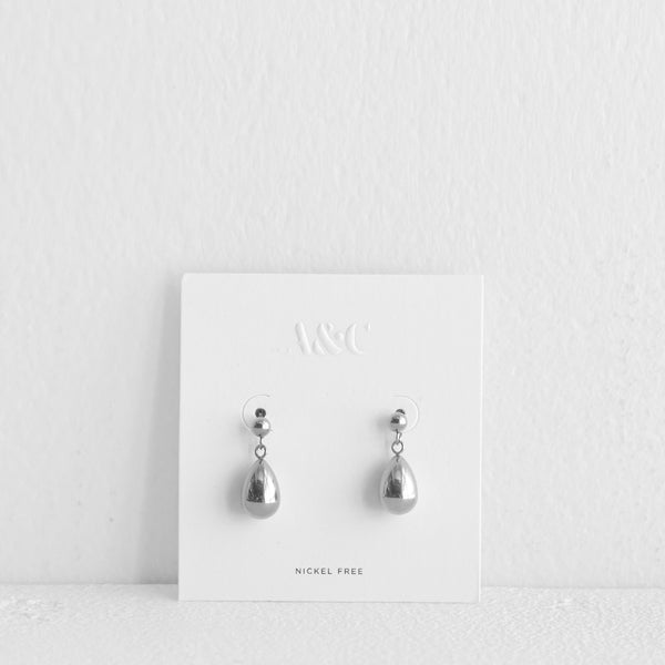 Tear Drop Earrings - Silver