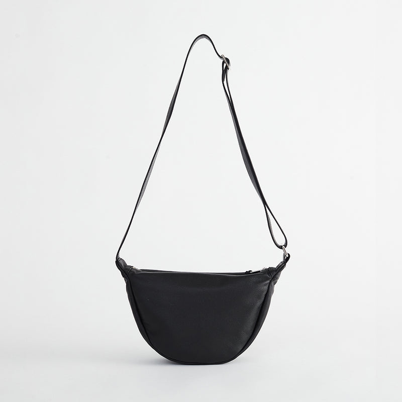 Leather Sporty Cross Body - Black