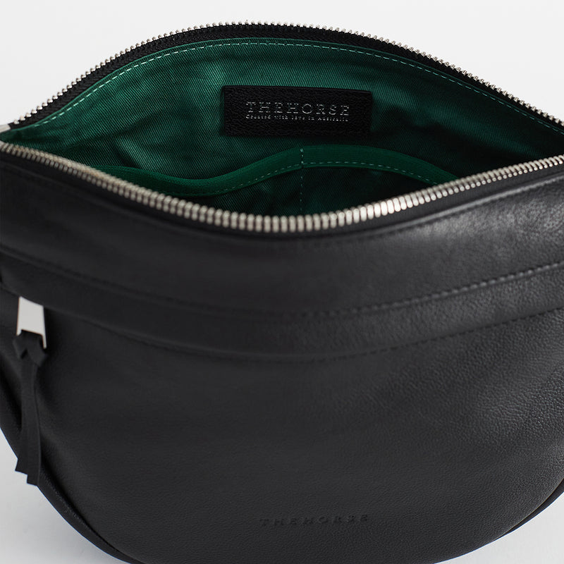 Leather Sporty Cross Body - Black