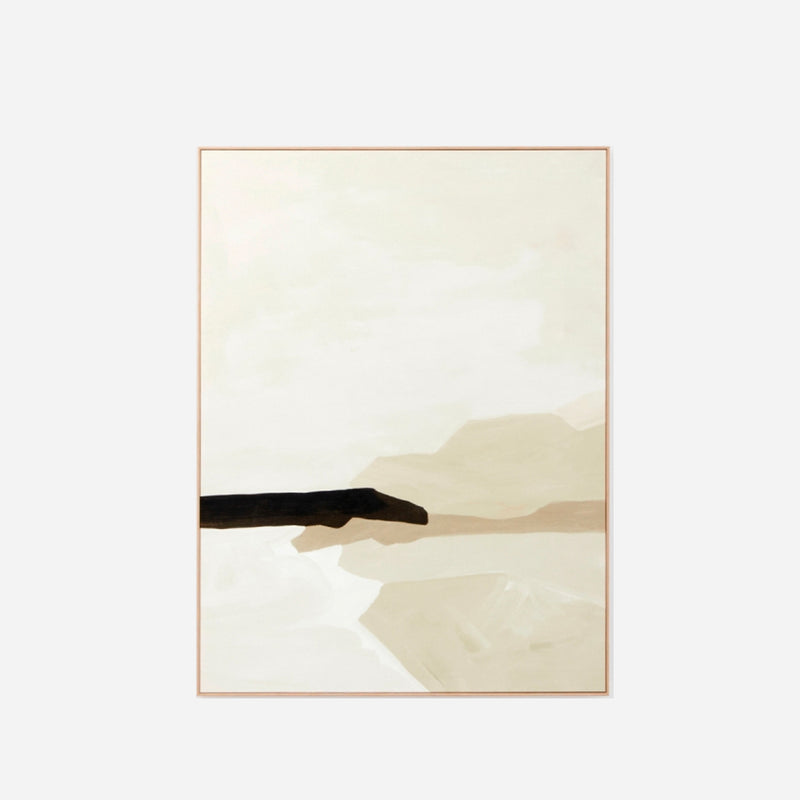 Tranquil Coastline Framed Painting - Sand