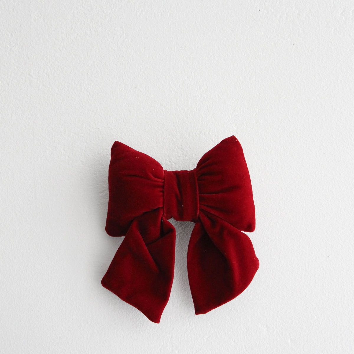 Velvet Bow with Clip - Mulberry