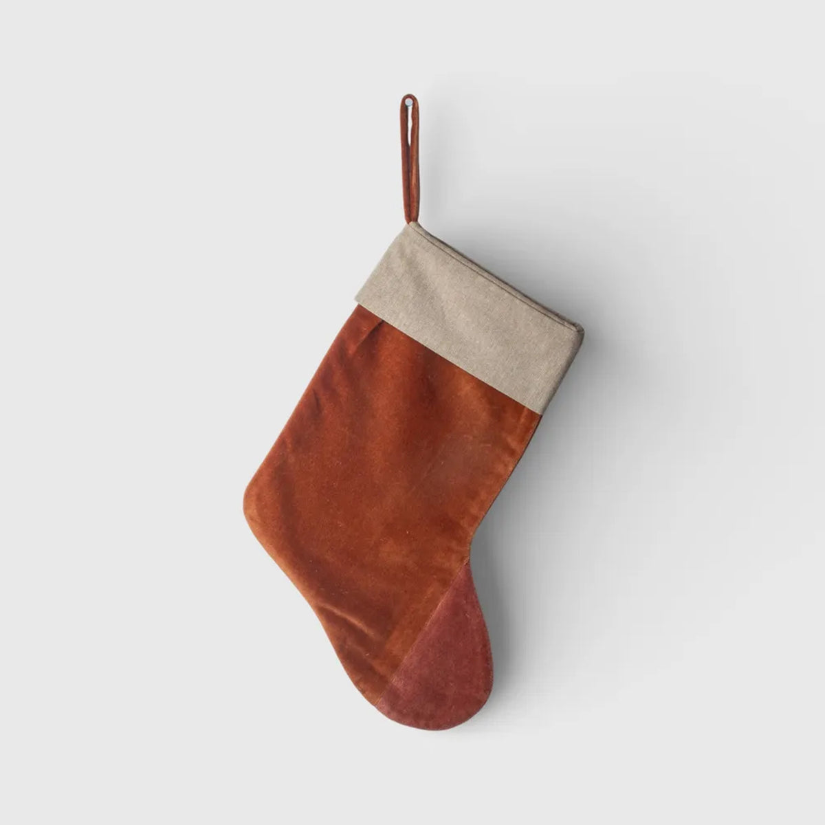 Velvet Christmas Stocking - Cinnamon