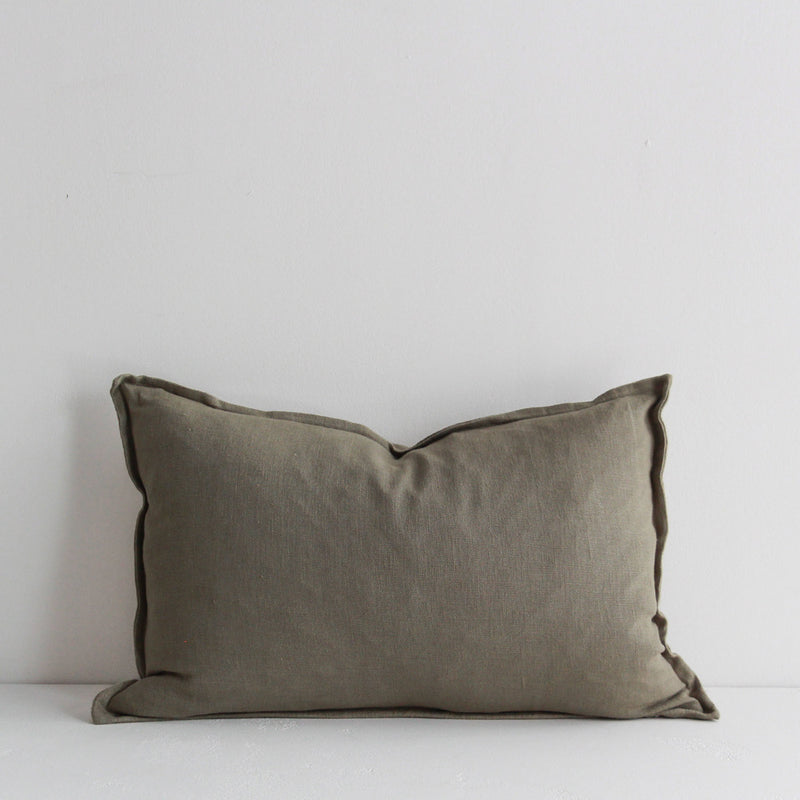 Vittoria Linen Lumbar Cushion - Thyme