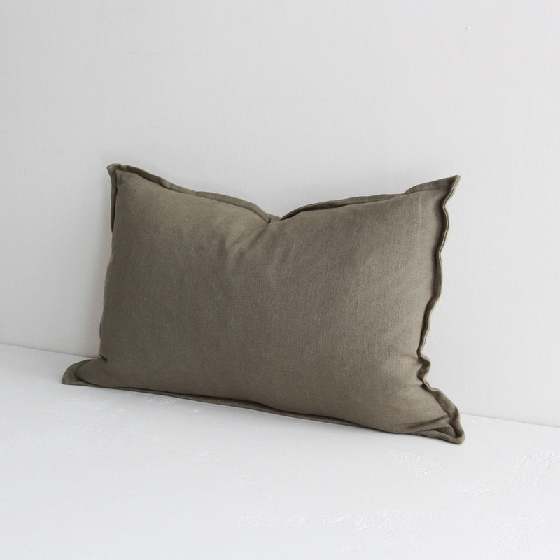 Vittoria Linen Lumbar Cushion - Thyme