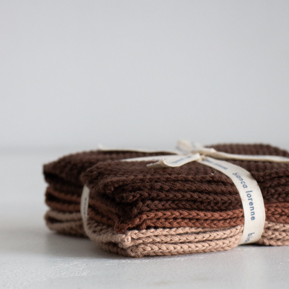 Wash Cloths (Set 3) Chocolate