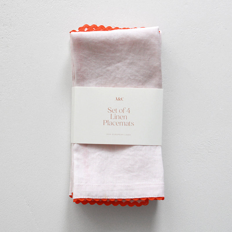 Wavy Linen Placemat Set/4 - Petal