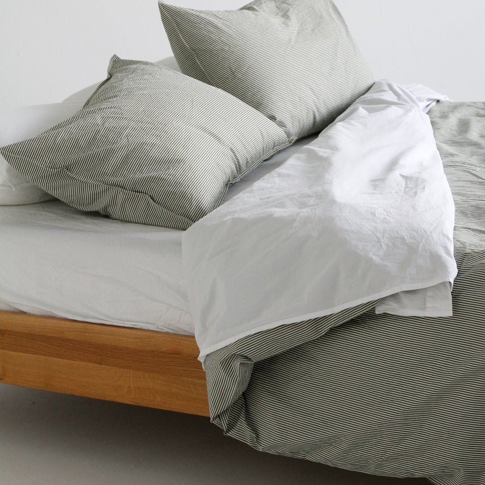 Stonewash Cotton Fitted Sheet - White