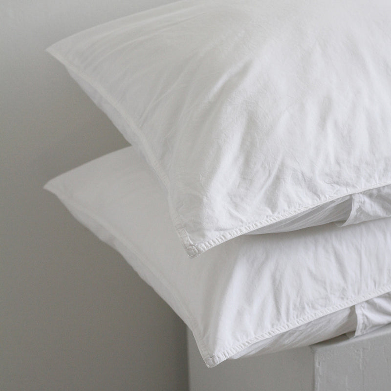 Stonewash Cotton Pillowcase Pair - White