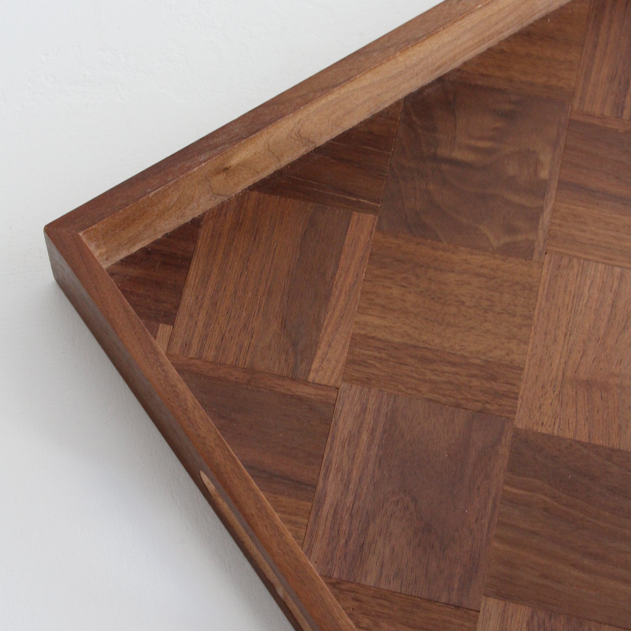 Parquetry Walnut Wood Tray - Large