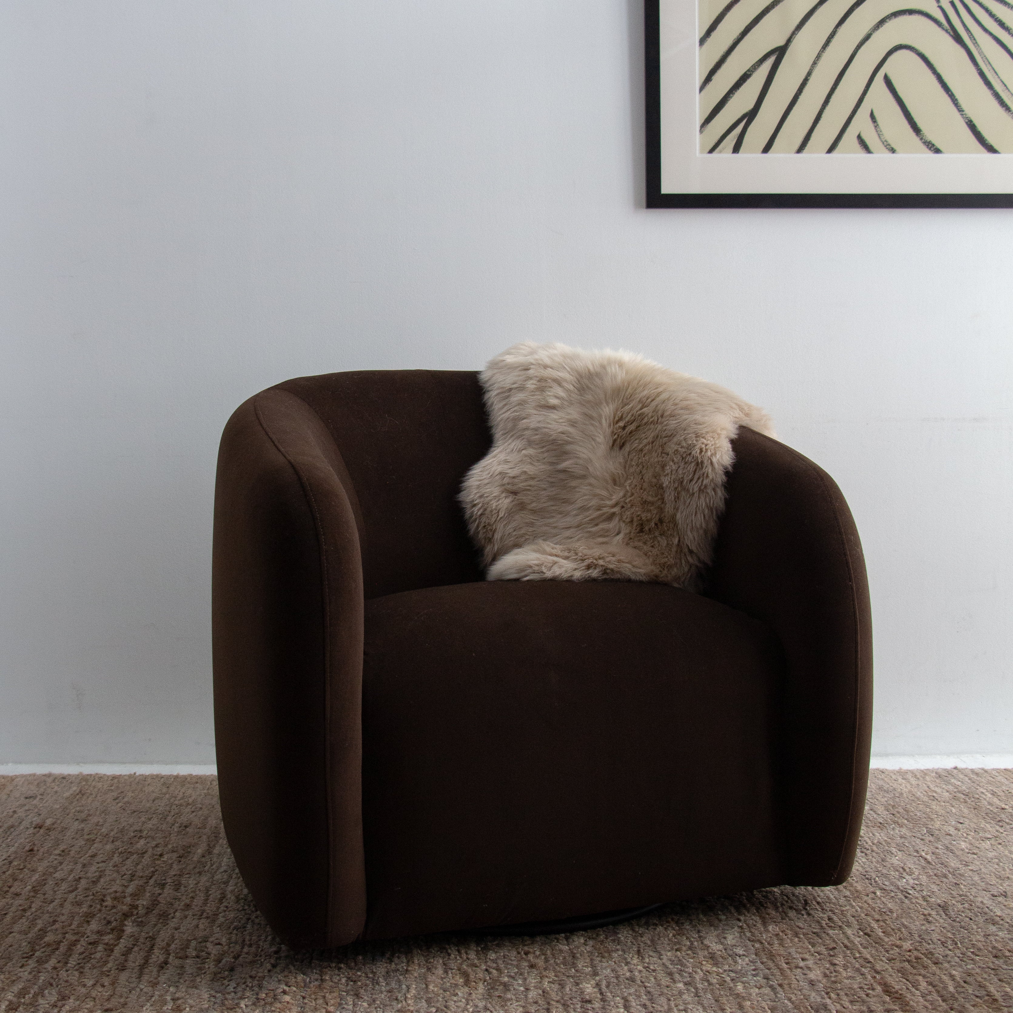 Xander Swivel Chair - Chocolate Velvet