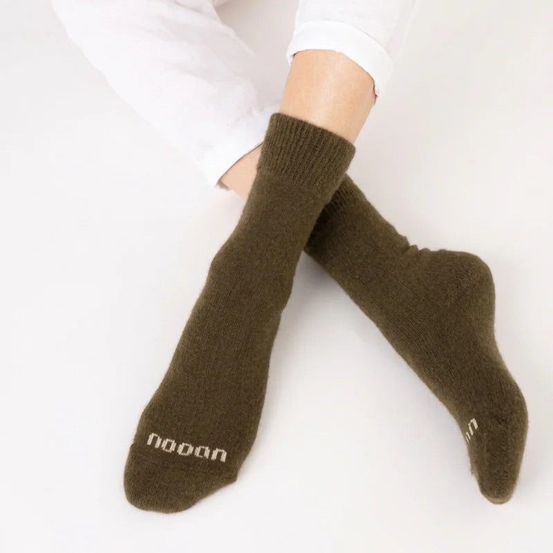 Yan Possum Merino Wool Socks - Military Olive