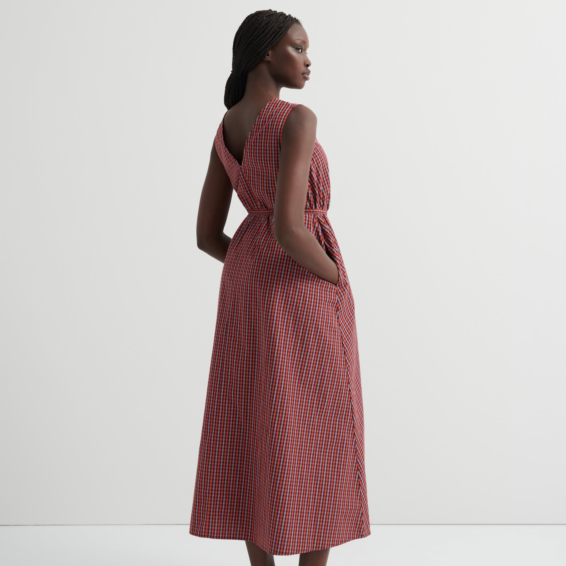 Belle Dress  - Maroon Check