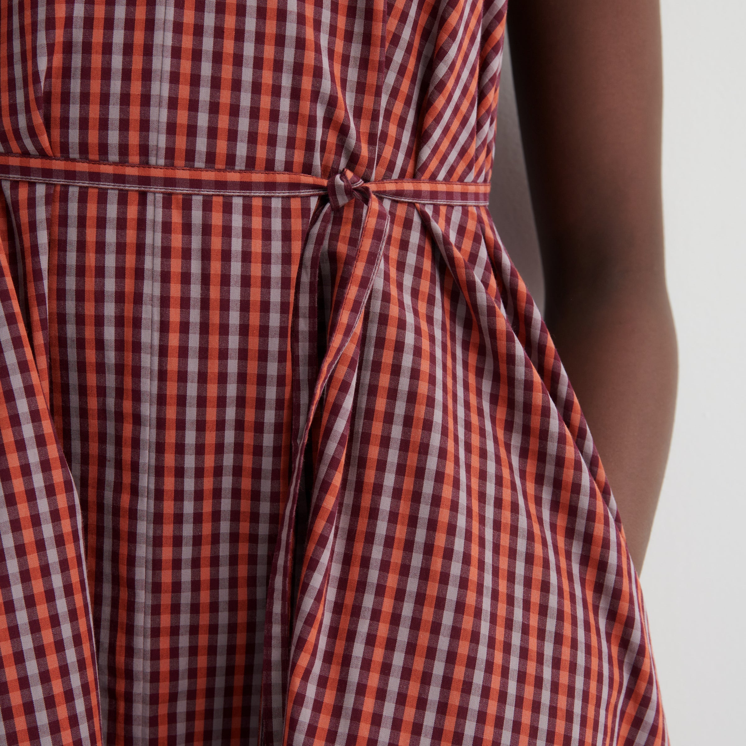 Belle Dress  - Maroon Check