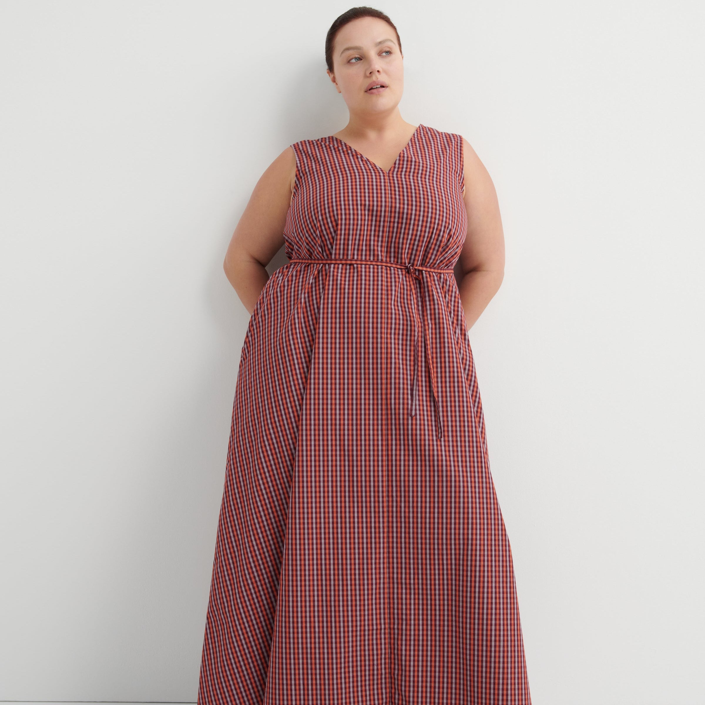 Belle Dress  - Maroon Check