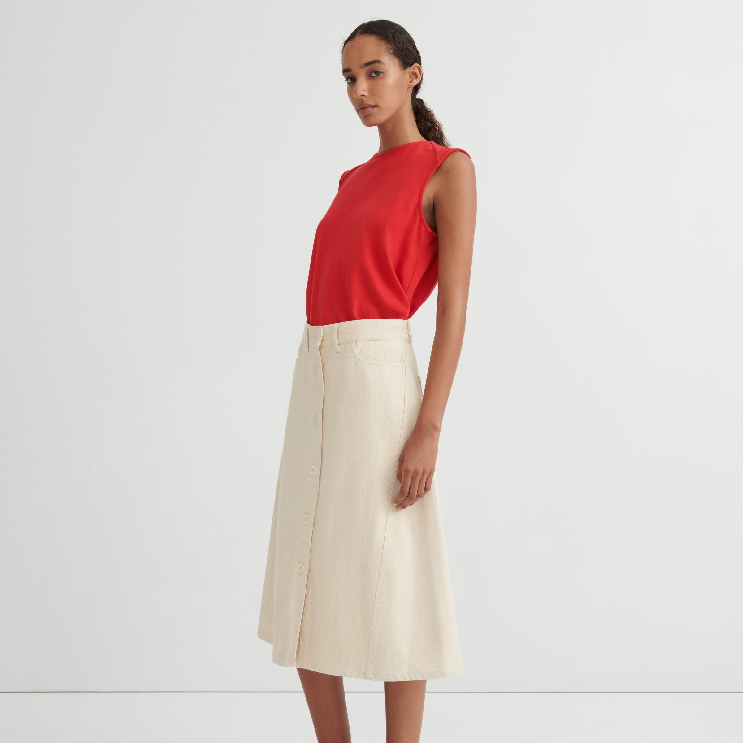Jubilee Skirt - Ecru Denim