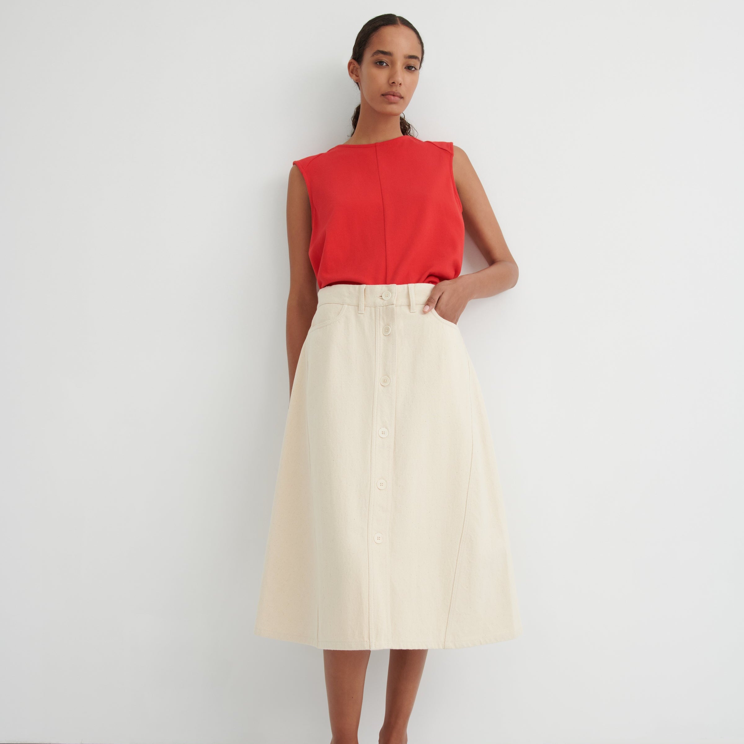 Jubilee Skirt - Ecru Denim
