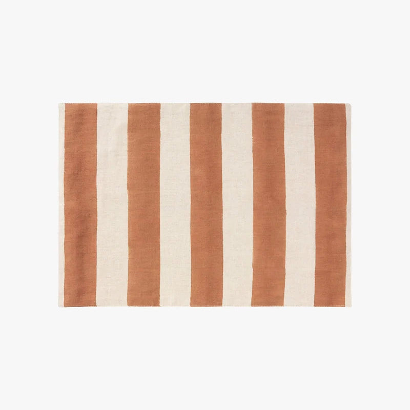 Riviera Placemats (set of 4) - Terracotta Stripe