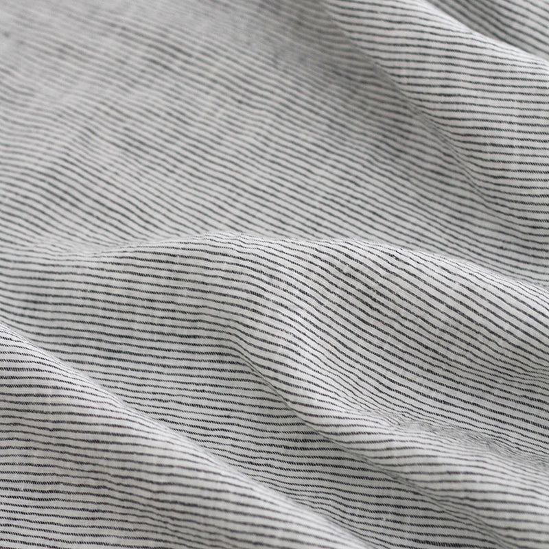 A&C Flax Linen Pillowcases - Pinstripe
